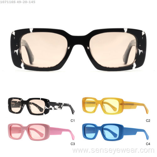 Rectangular Custom Logo Vintage Women Square Sunglasses